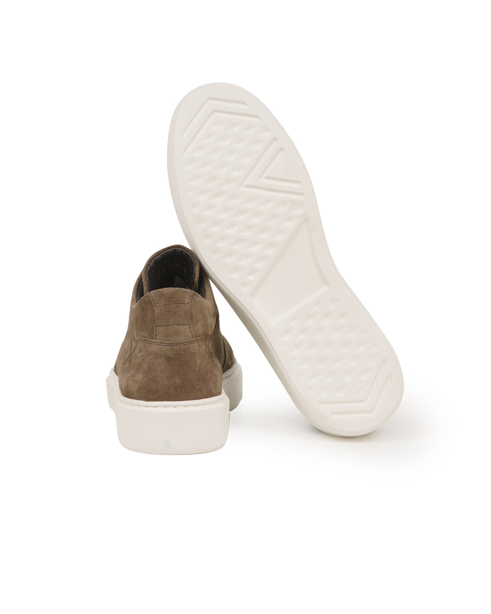 Beige suede sneakers white falcon bottom