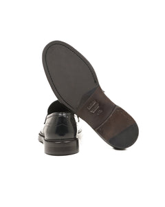 Dover black moccasin superb leather plus black rubber